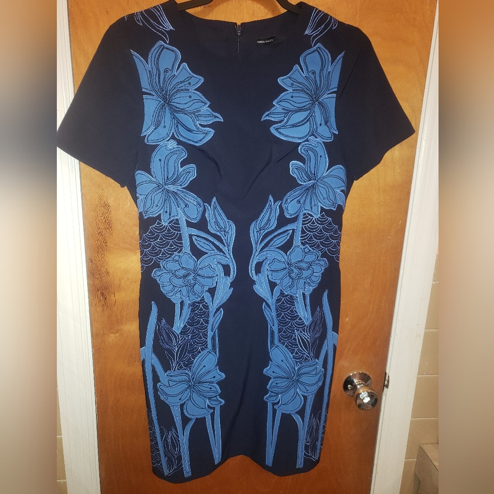 NWOT Karen Millen blue floral mini shift dress